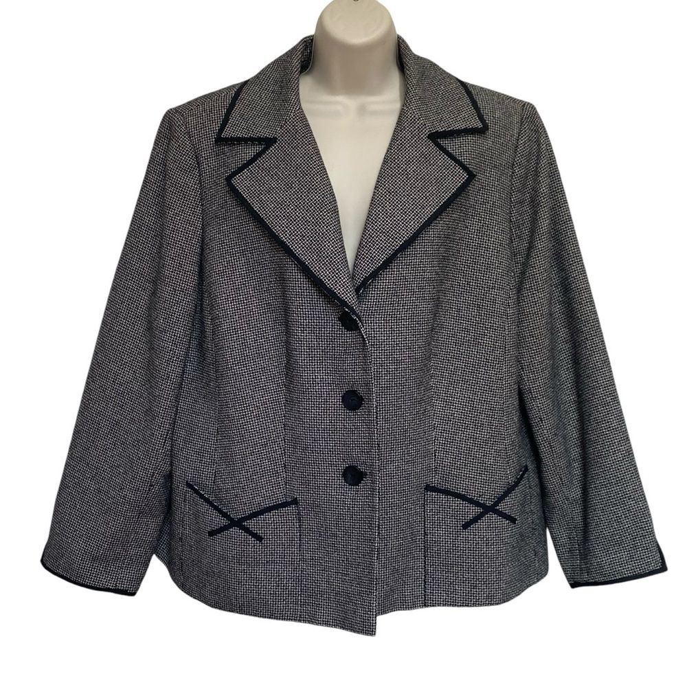 Tahari Arthur S. Levine Wool Blend Tweed Jacket Blazer Lined Plus Sz 18W